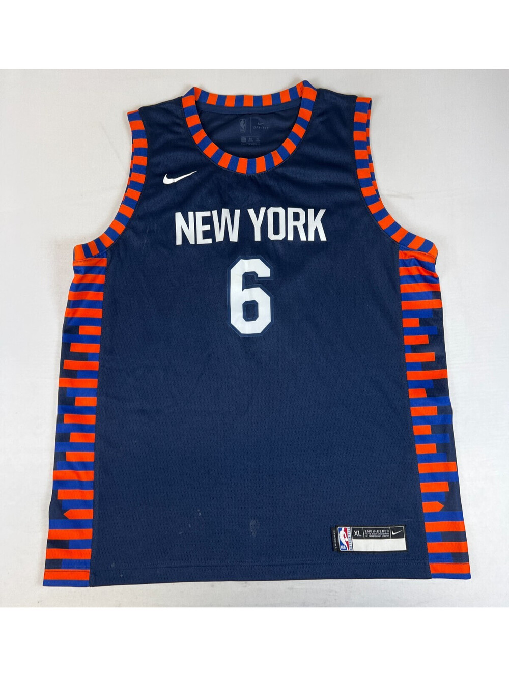 Nike NBA New York Knicks Porzingis 6 Swingman Jersey Men XL Blue Dry-Fit